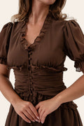 Arielic Long Dress - Mörkbrun