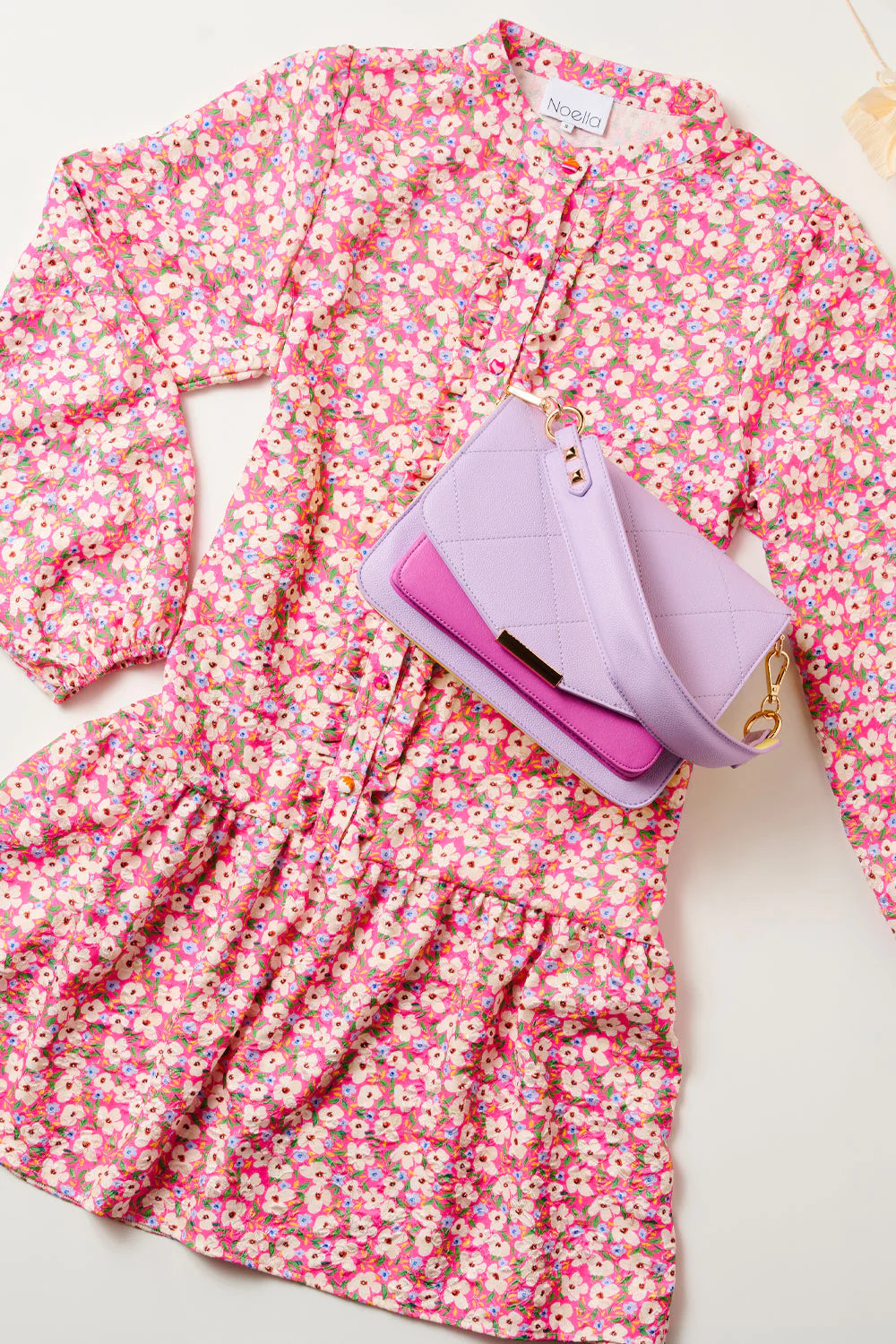 Florentina Ruffle Dress - Pink Flower