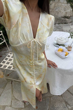 Agnetaic Long Dress - Sunlight Blossom