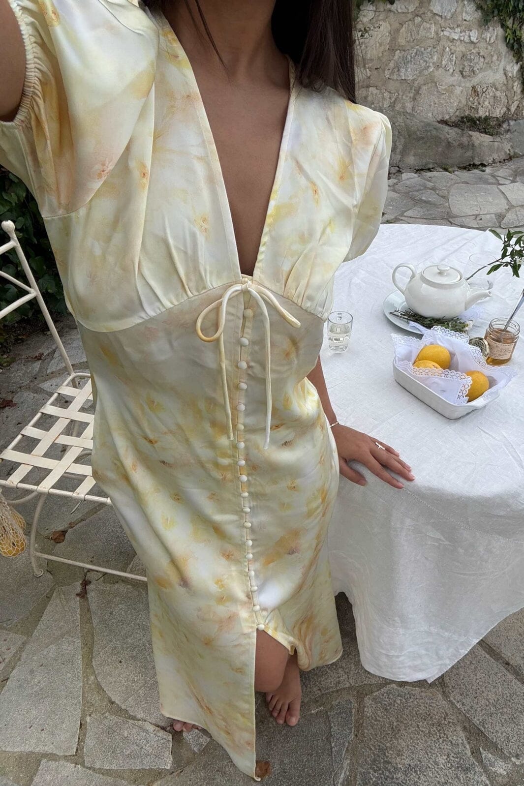Agnetaic Long Dress - Sunlight Blossom
