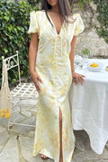 Agnetaic Long Dress - Sunlight Blossom