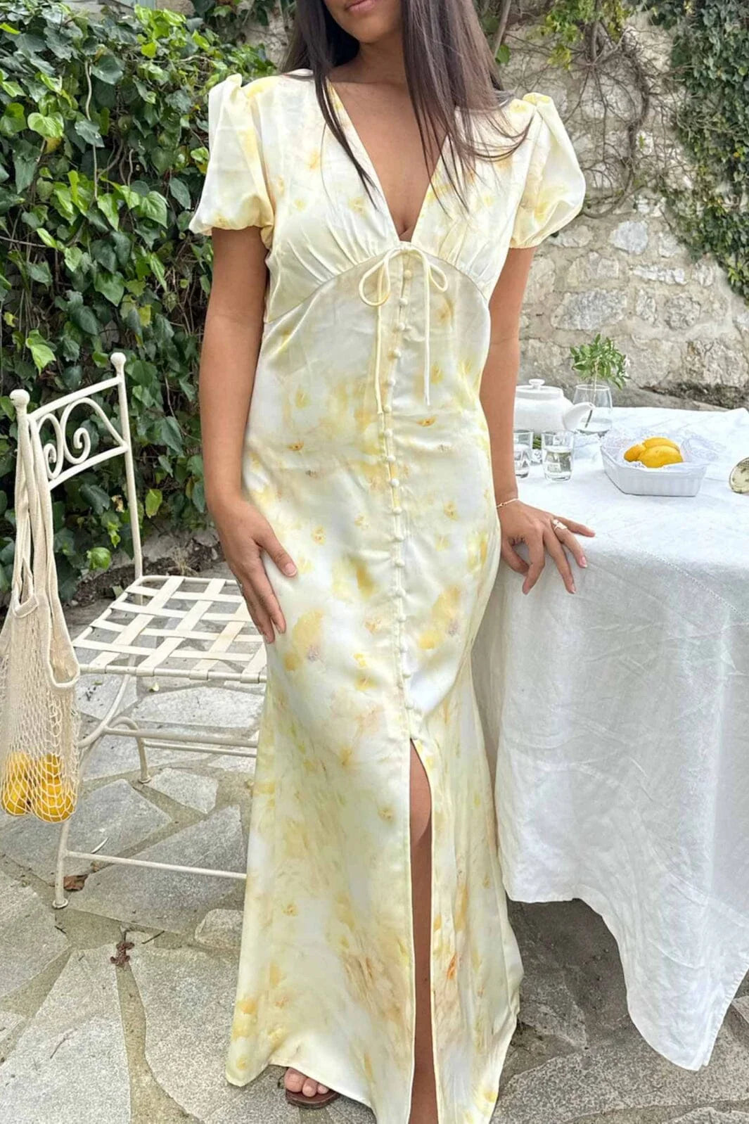 Agnetaic Long Dress - Sunlight Blossom
