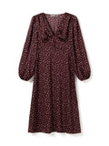 N-Lilith Dress - Dwyn Burgundy Print