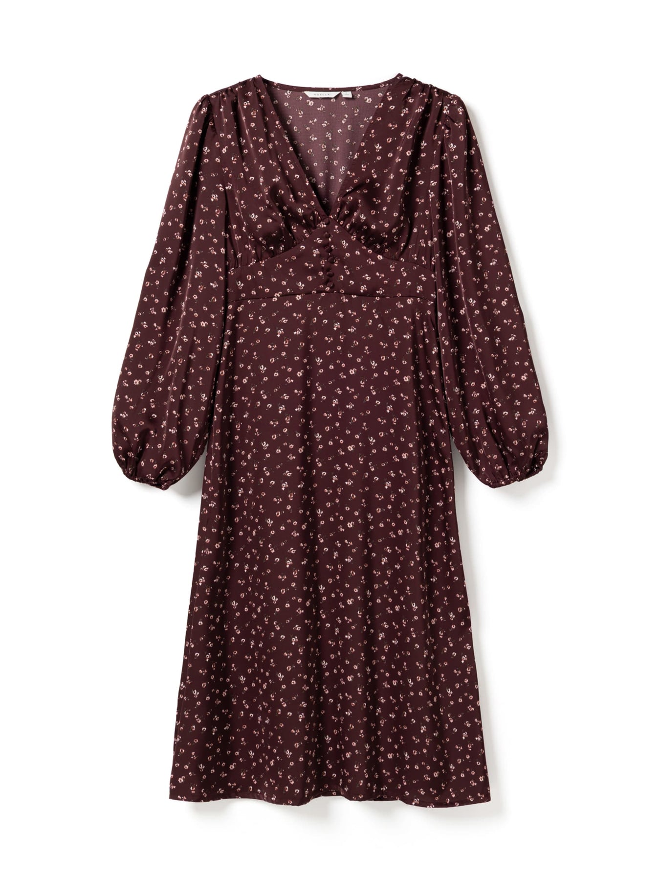N-Lilith Dress - Dwyn Burgundy Print