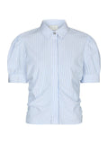 Frannie Stripe Shirt - White/Light Blue