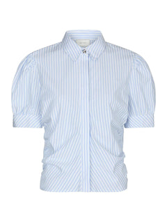 Frannie Stripe Shirt - White/Light Blue