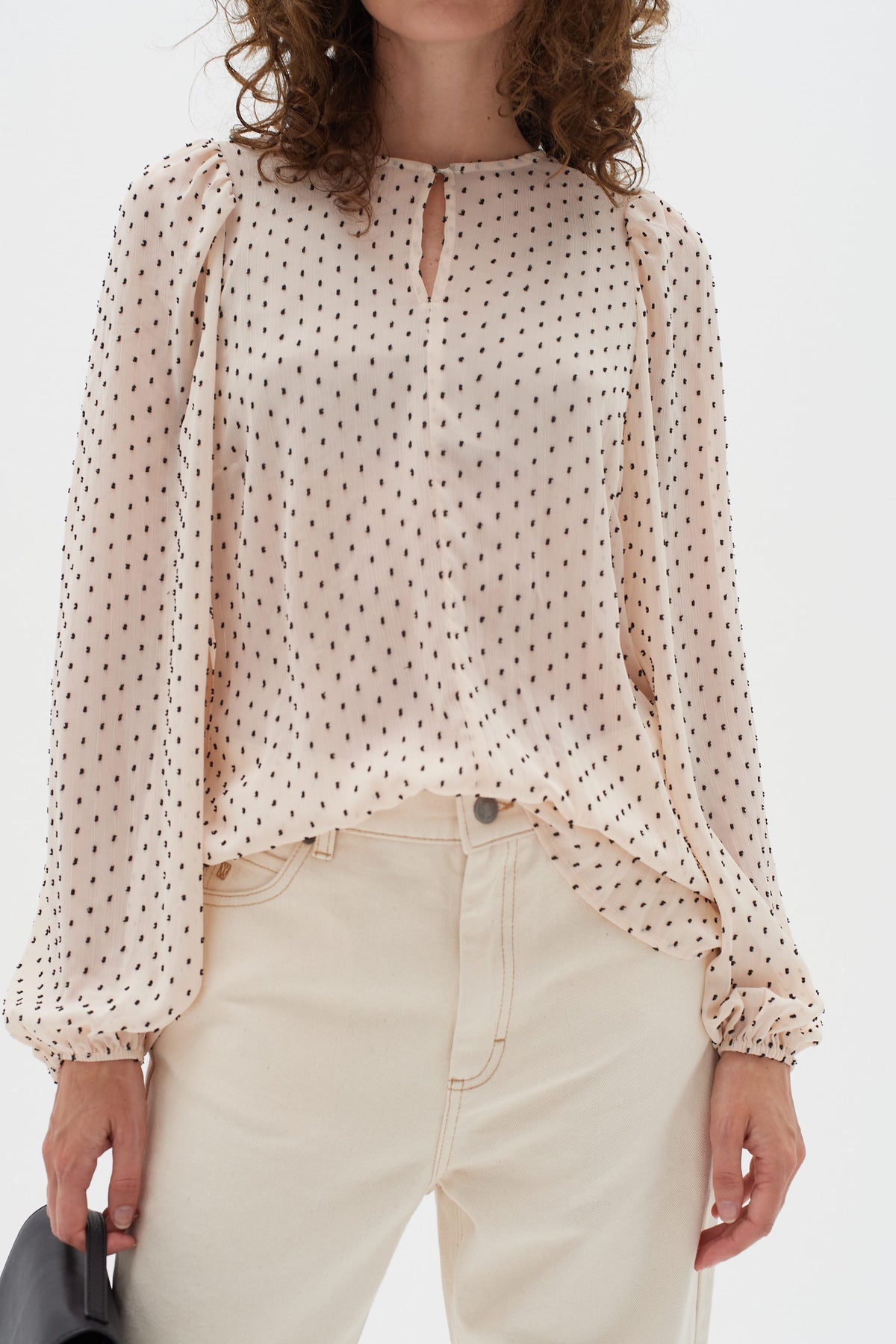 IbiIW Long Sleeve Blouse - French Nougat