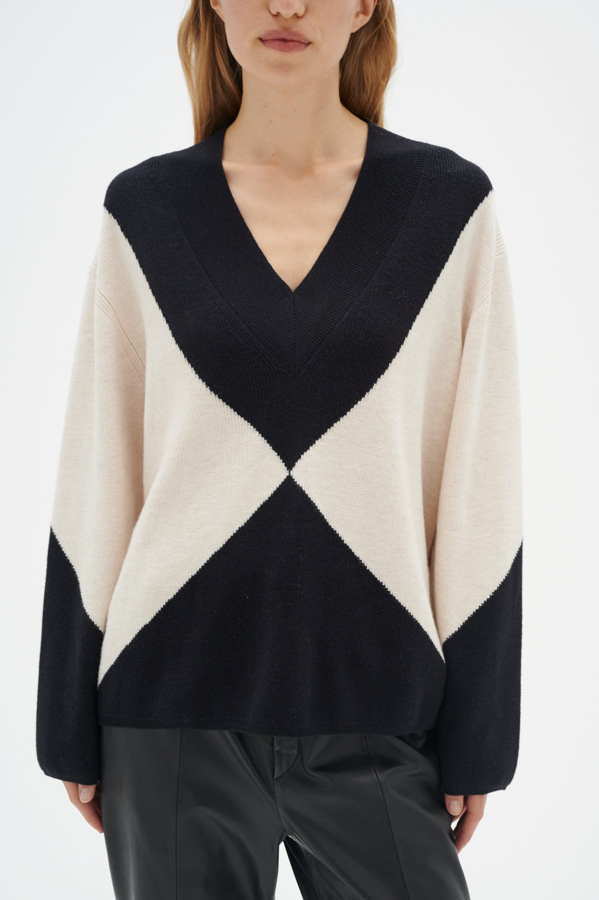 RudiIW Intarsia Pullover - French Oak/Black