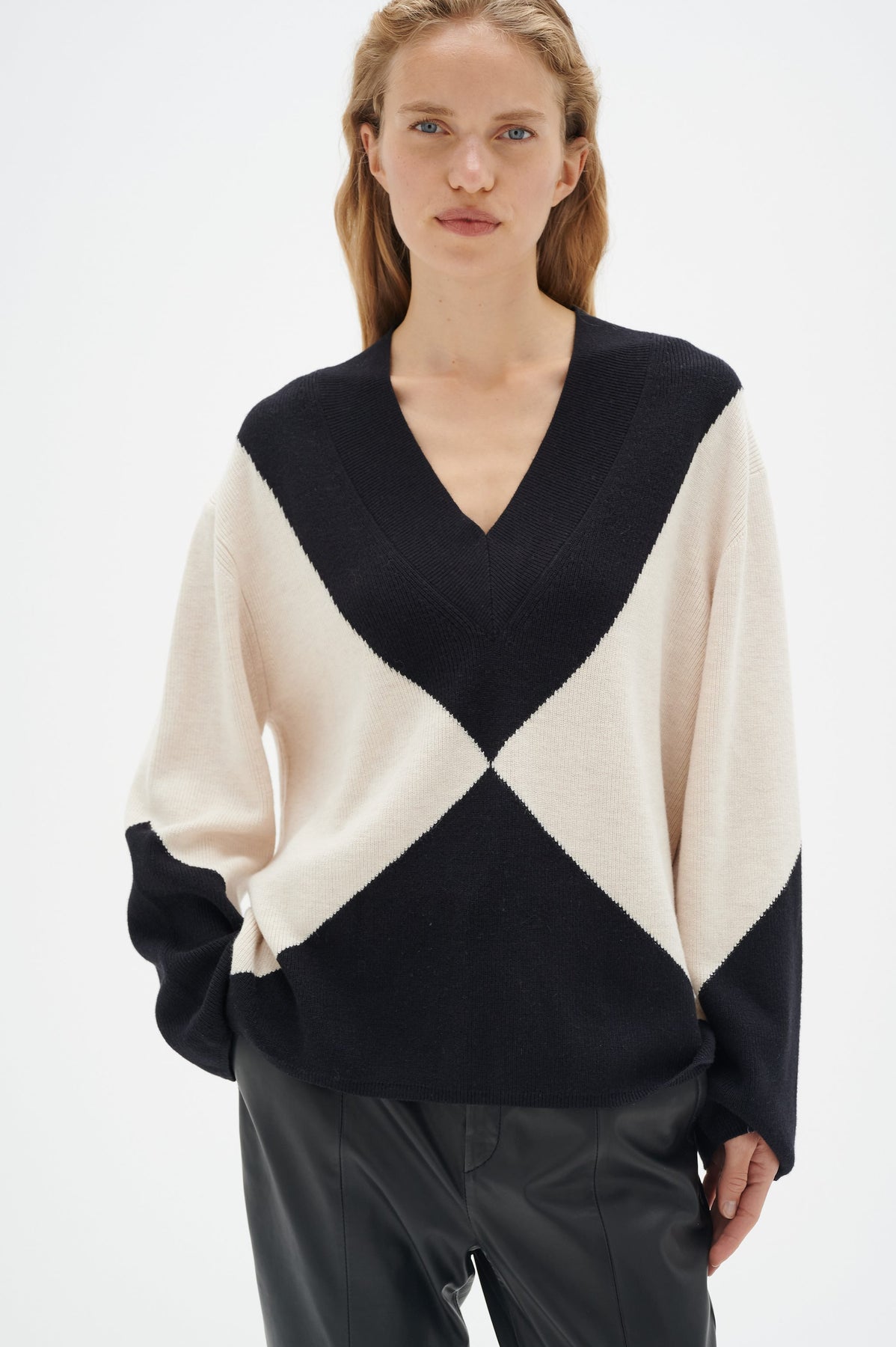 RudiIW Intarsia Pullover - French Oak/Black