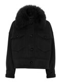 Charlie Jacket - Faux Fur - Wool Black
