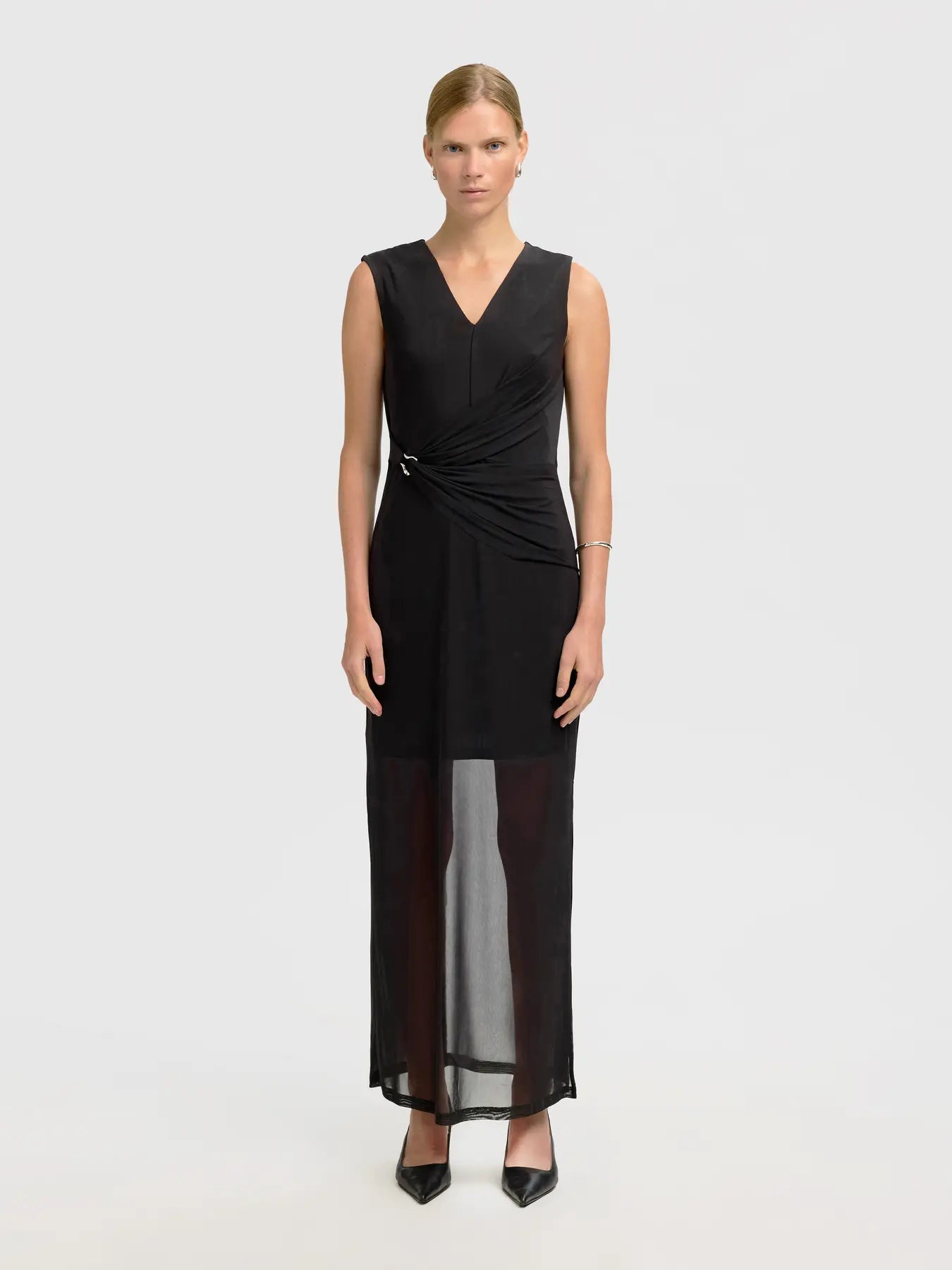 Olga Sl Slim Ankle Dress - Svart