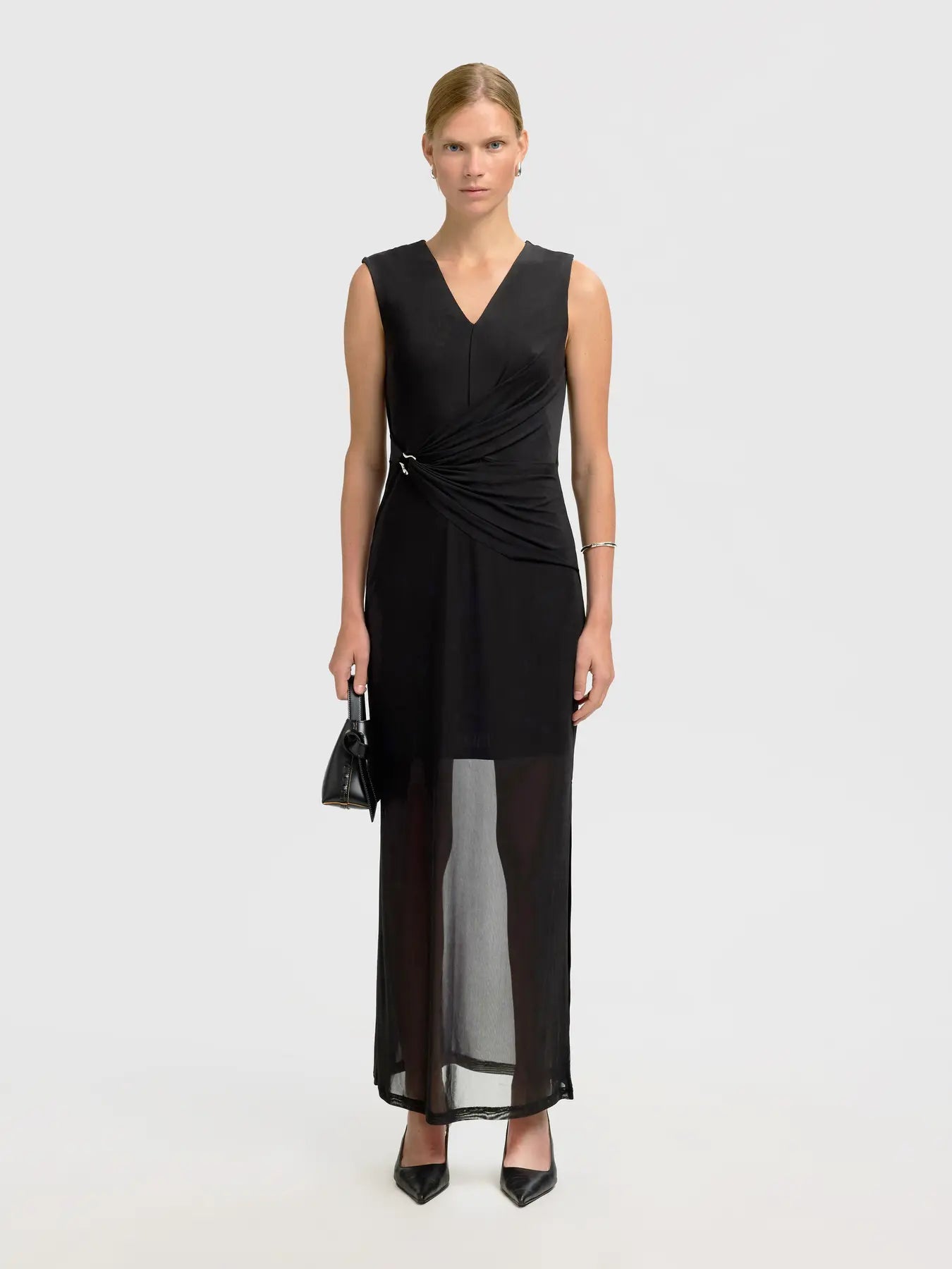 Olga Sl Slim Ankle Dress - Svart