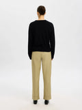 Thea Ls Knit Merino O-Neck - Svart