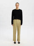 Thea Ls Knit Merino O-Neck - Svart