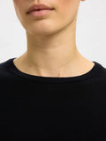 Thea Ls Knit Merino O-Neck - Svart