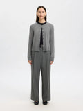 Thea LS Knit Merino Cardigan - Medium Grey Melange