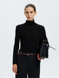 Ingrid Ls Knit Wool Blend Roll Neck - Svart