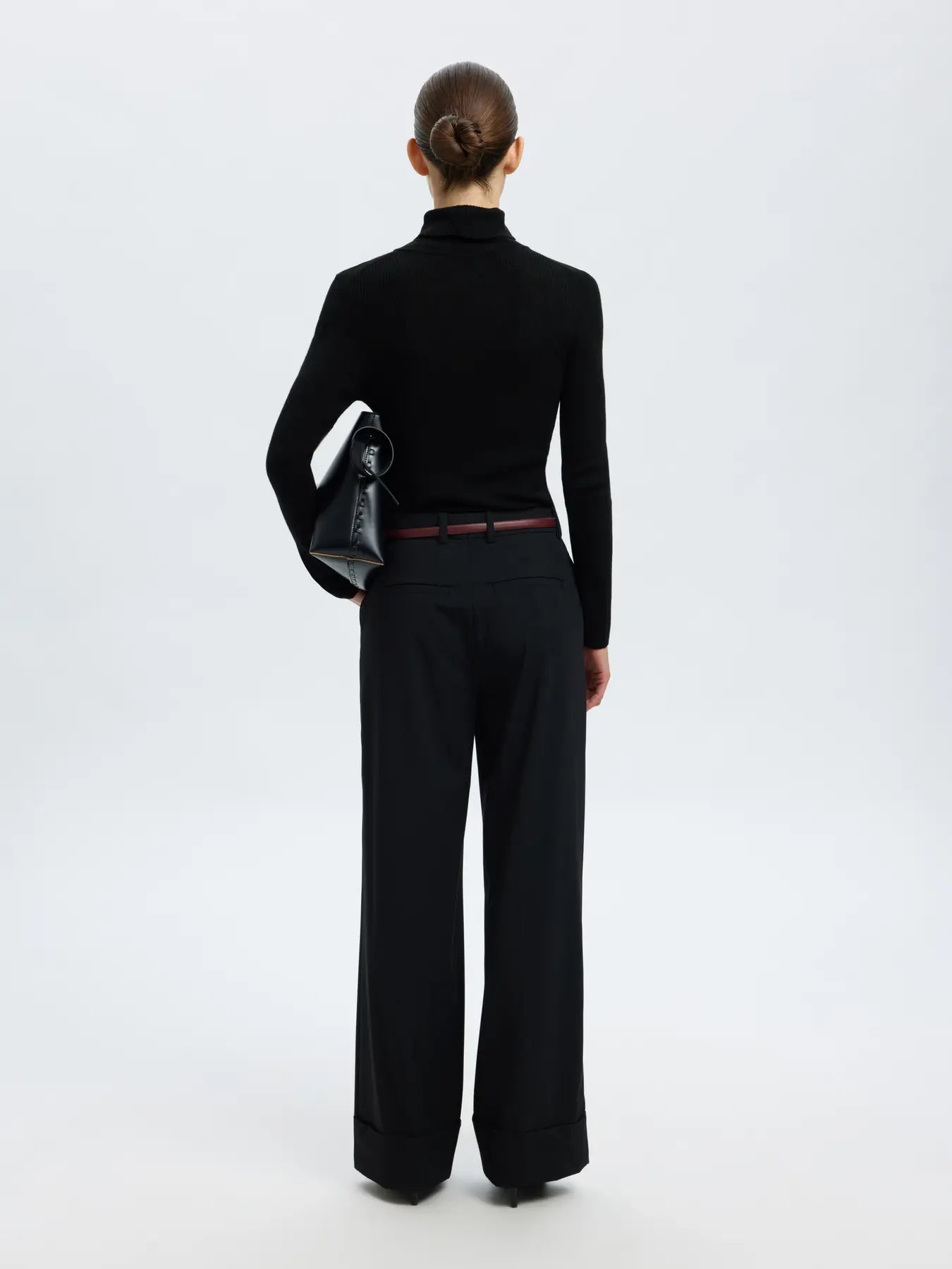 Ingrid Ls Knit Wool Blend Roll Neck - Svart