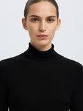 Ingrid Ls Knit Wool Blend Roll Neck - Svart