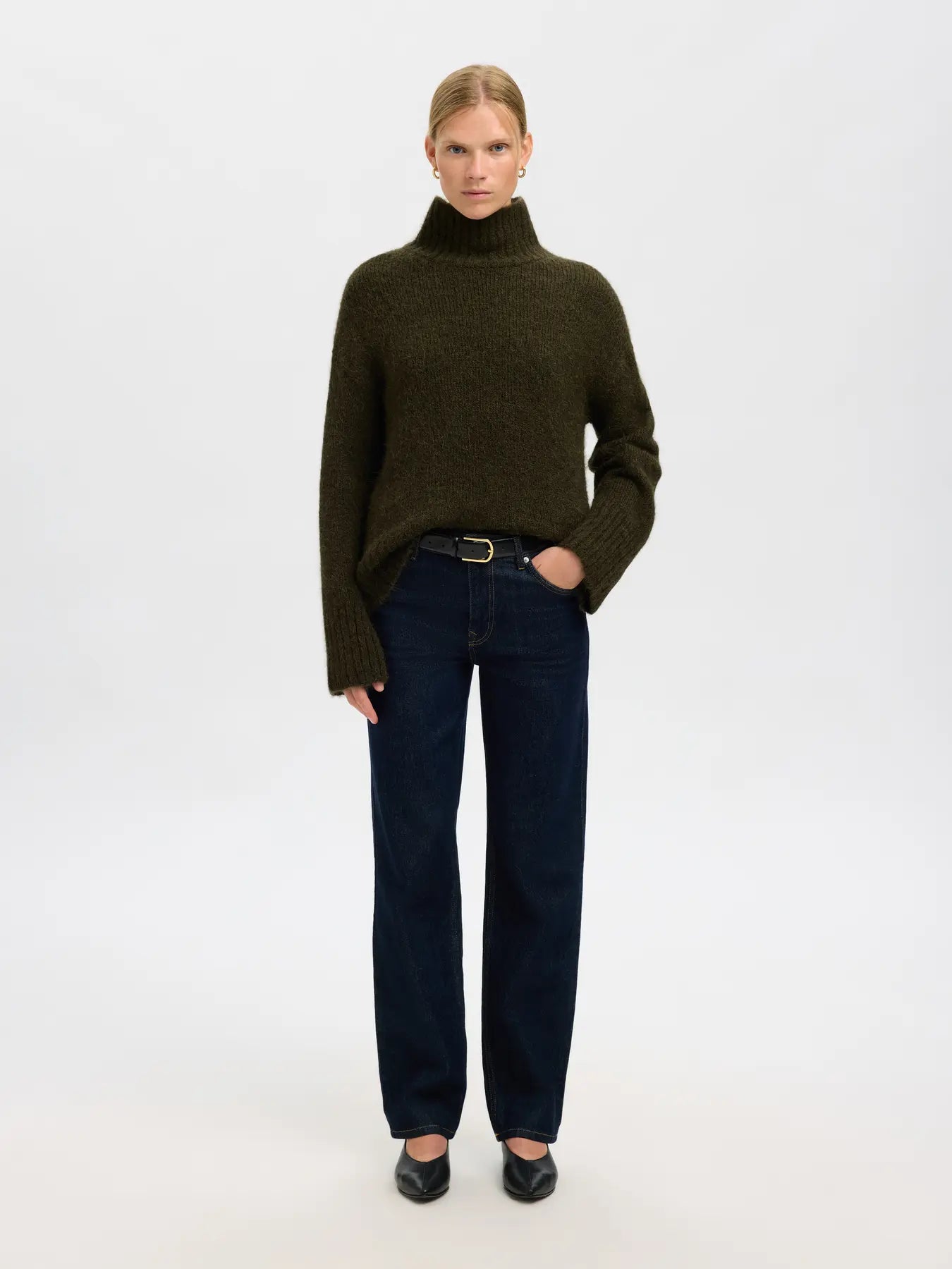 Gabriella LS Knit High Neck - Deep Depths