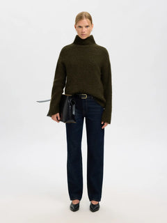 Gabriella LS Knit High Neck - Deep Depths