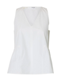 Blair Sl V-Neck Peplum Top - Bright White