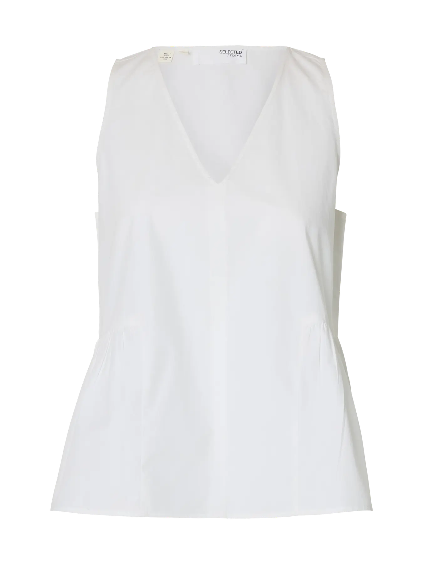 Blair Sl V-Neck Peplum Top - Bright White