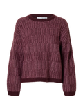 Alva Ls Knit Stripe O-Neck - Fig