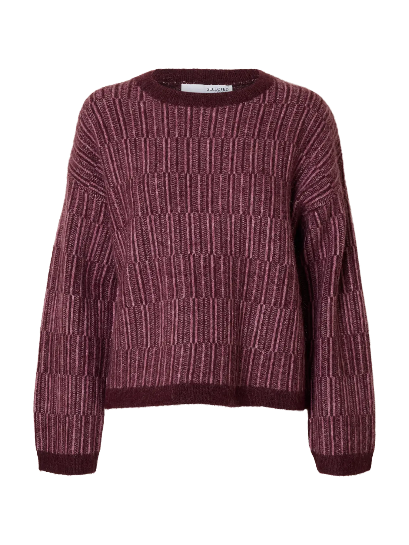 Alva Ls Knit Stripe O-Neck - Fig