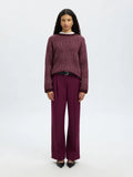 Alva Ls Knit Stripe O-Neck - Fig