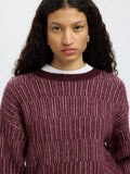 Alva Ls Knit Stripe O-Neck - Fig
