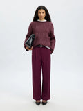 Alva Ls Knit Stripe O-Neck - Fig