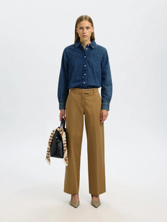 Bea Noa Ls Regular Shirt - Medium Blue Denim