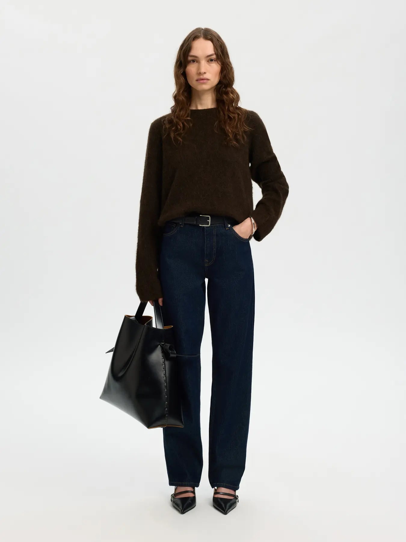 Lulu Brushed Ls Knit O-Neck - Delicioso Melange
