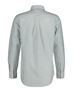 Reg Oxford Banker Stripe Shirt - Forest Green