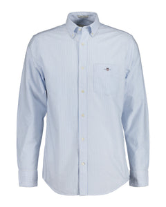 Reg Oxford Banker Stripe Shirt - Light Blue