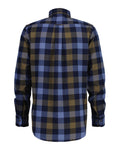 Reg Herringbone Flannel Check Shirt - Marine