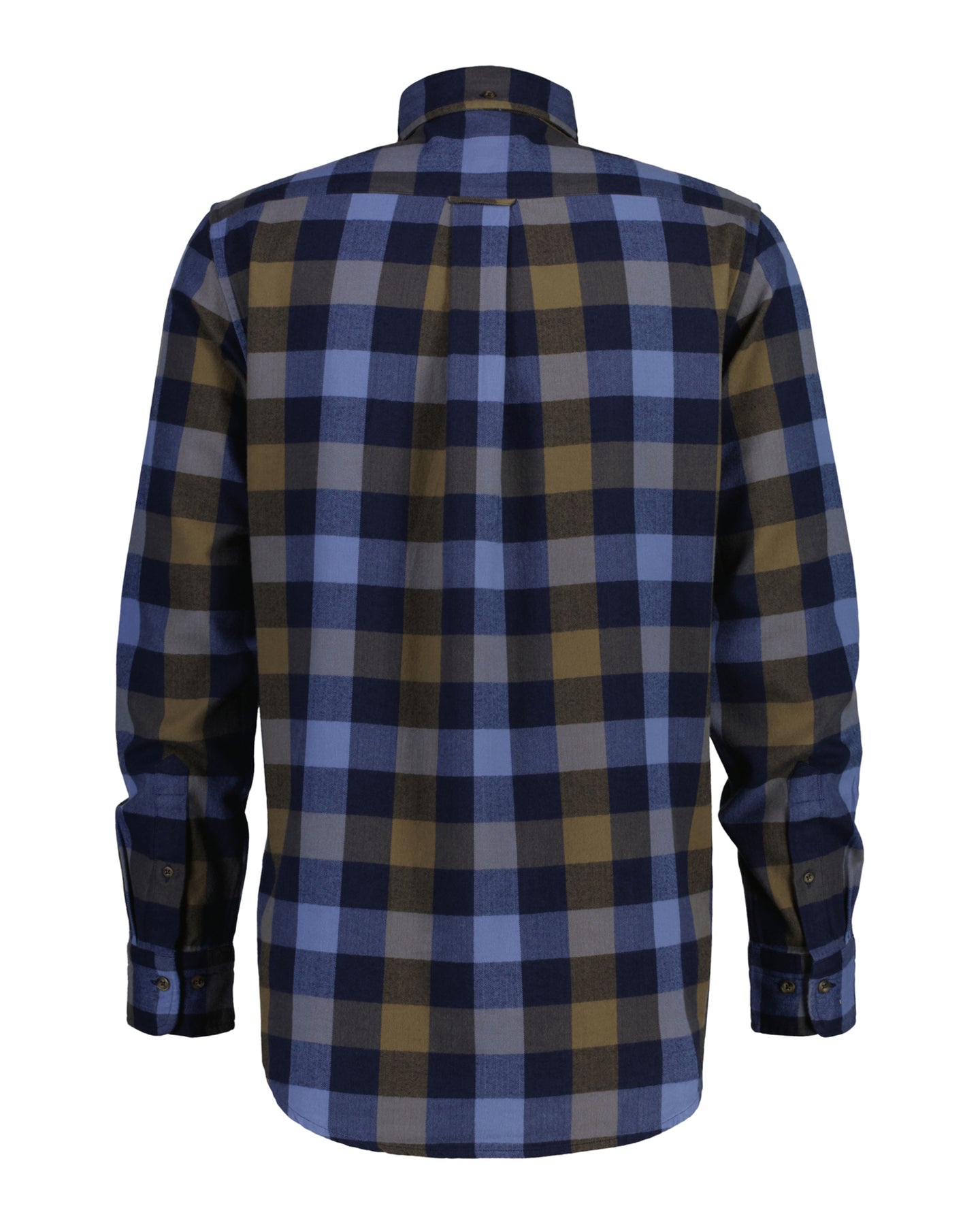 Reg Herringbone Flannel Check Shirt - Marine