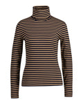GANT Slim Striped Rib Turtleneck - Caramel Beige