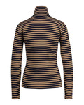GANT Slim Striped Rib Turtleneck - Caramel Beige