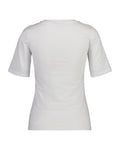 Slim Cot/Ela Ss Scoop Neck Top - White