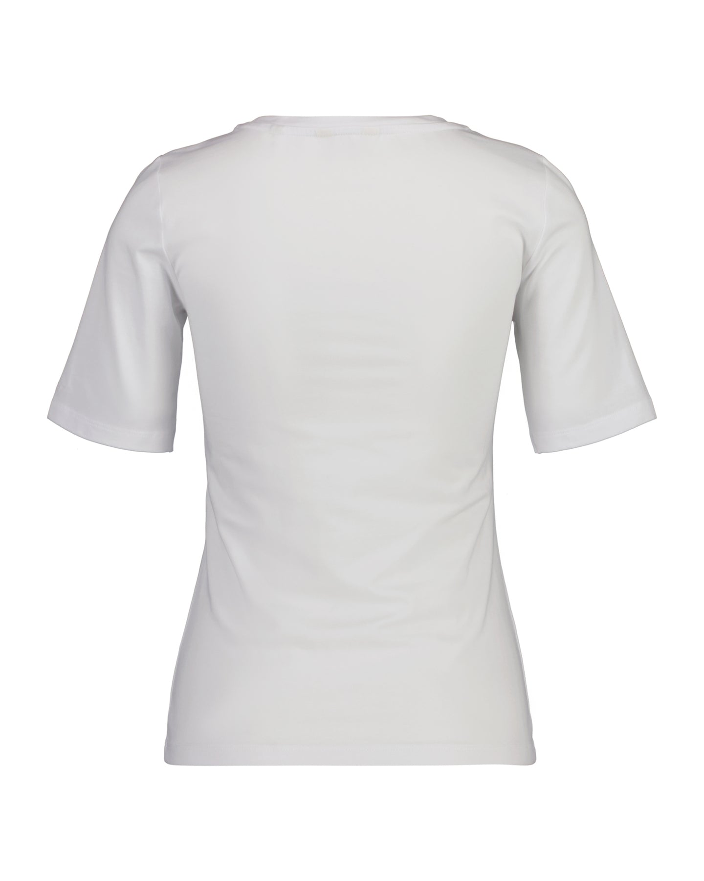 Slim Cot/Ela Ss Scoop Neck Top - White
