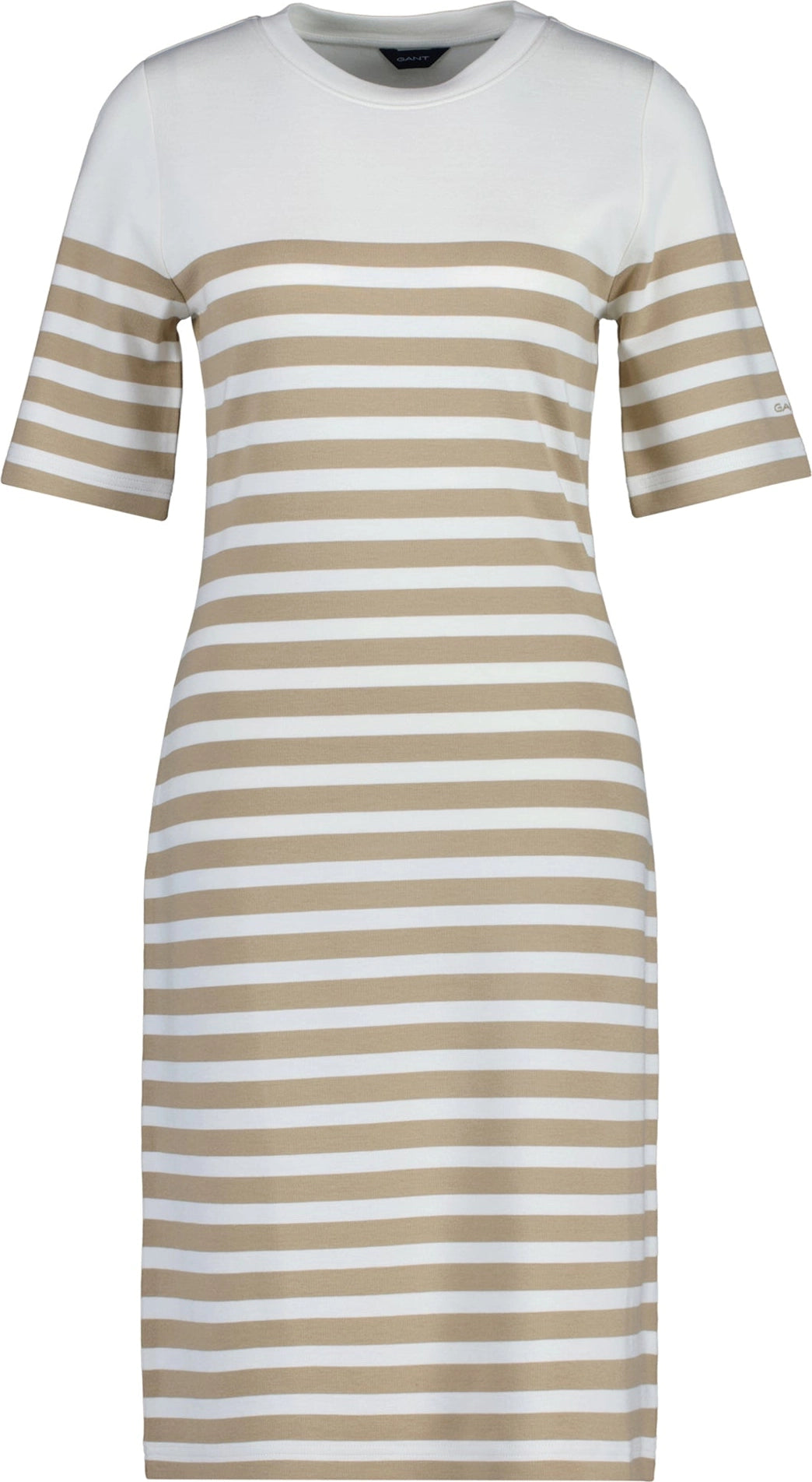 Striped Ss T-Shirt Dress - Dark Khaki