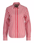 Reg Poplin Wide Striped Shirt - Bright Red