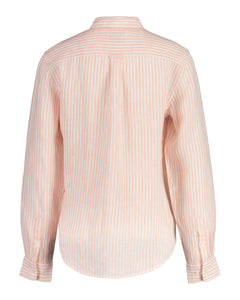 Reg Linen Stripe Shirt - Peachy Pink