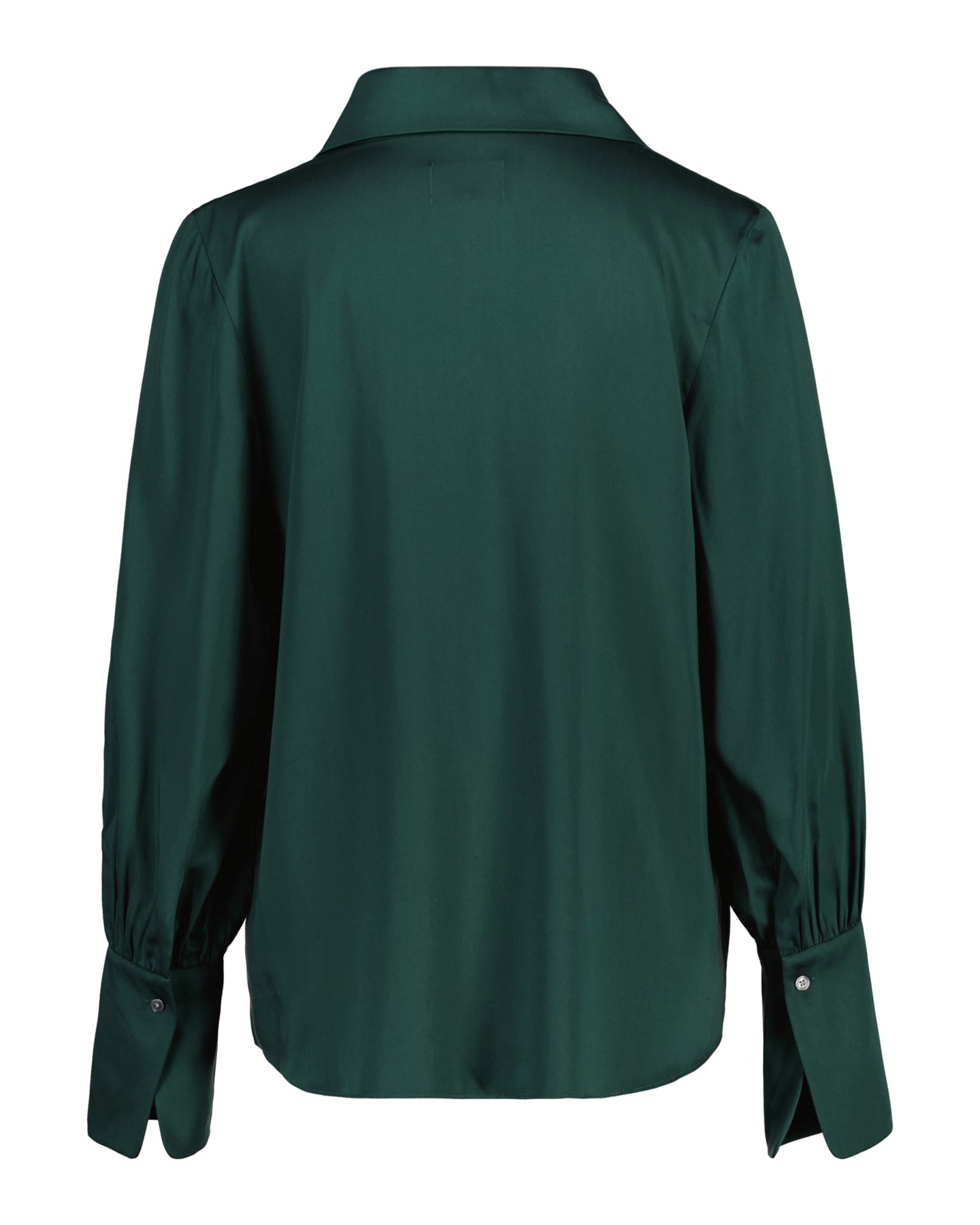 Reg Pop Over High Cuff Blouse - Tartan Green