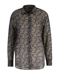 Rel Paisley Cot Silk Shirt - Persian Blue