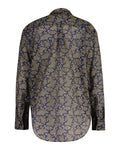 Rel Paisley Cot Silk Shirt - Persian Blue