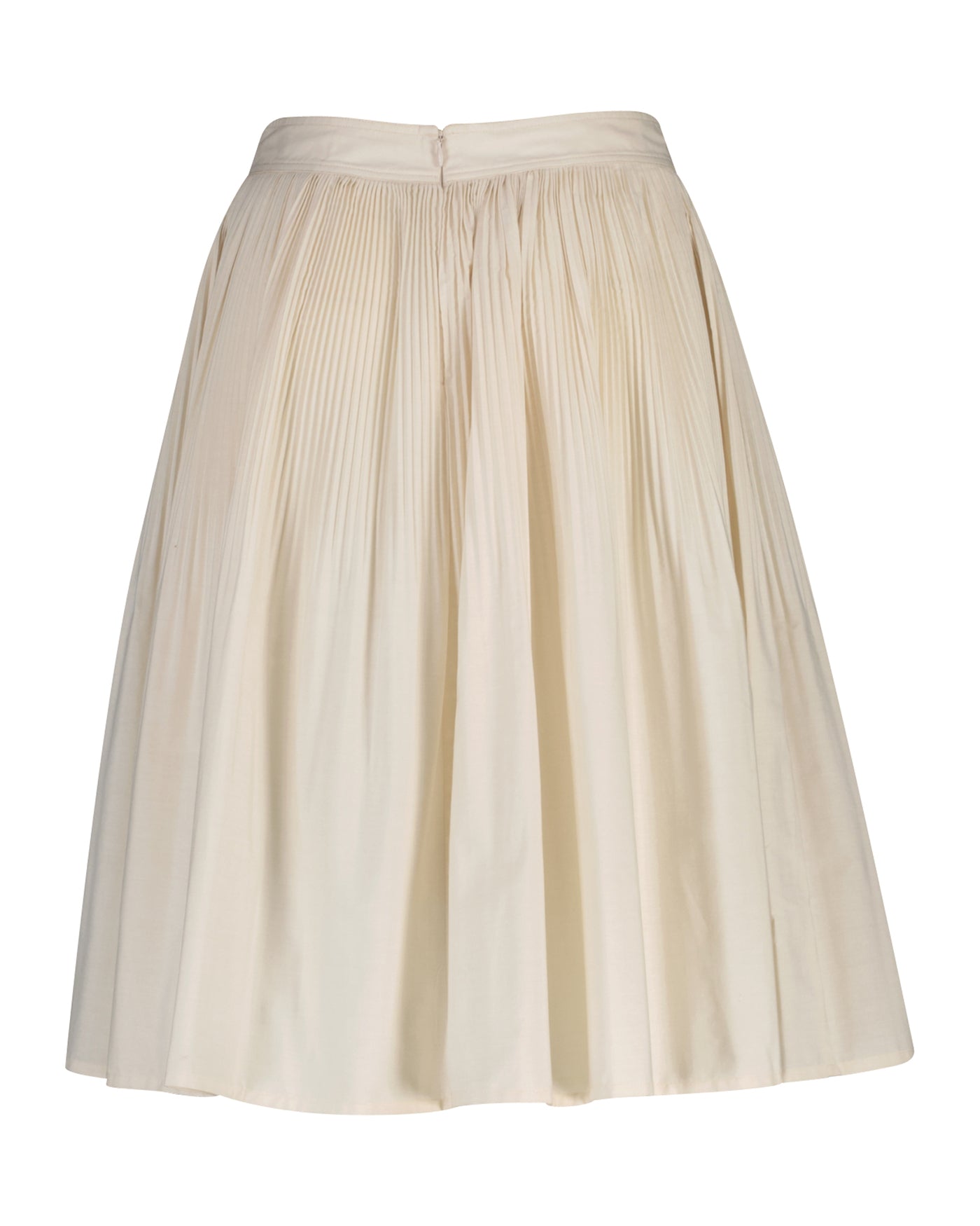 Ctn Pleated Skirt - Krämvit