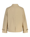 Short Cotton Blend Car Coat - Oat Beige